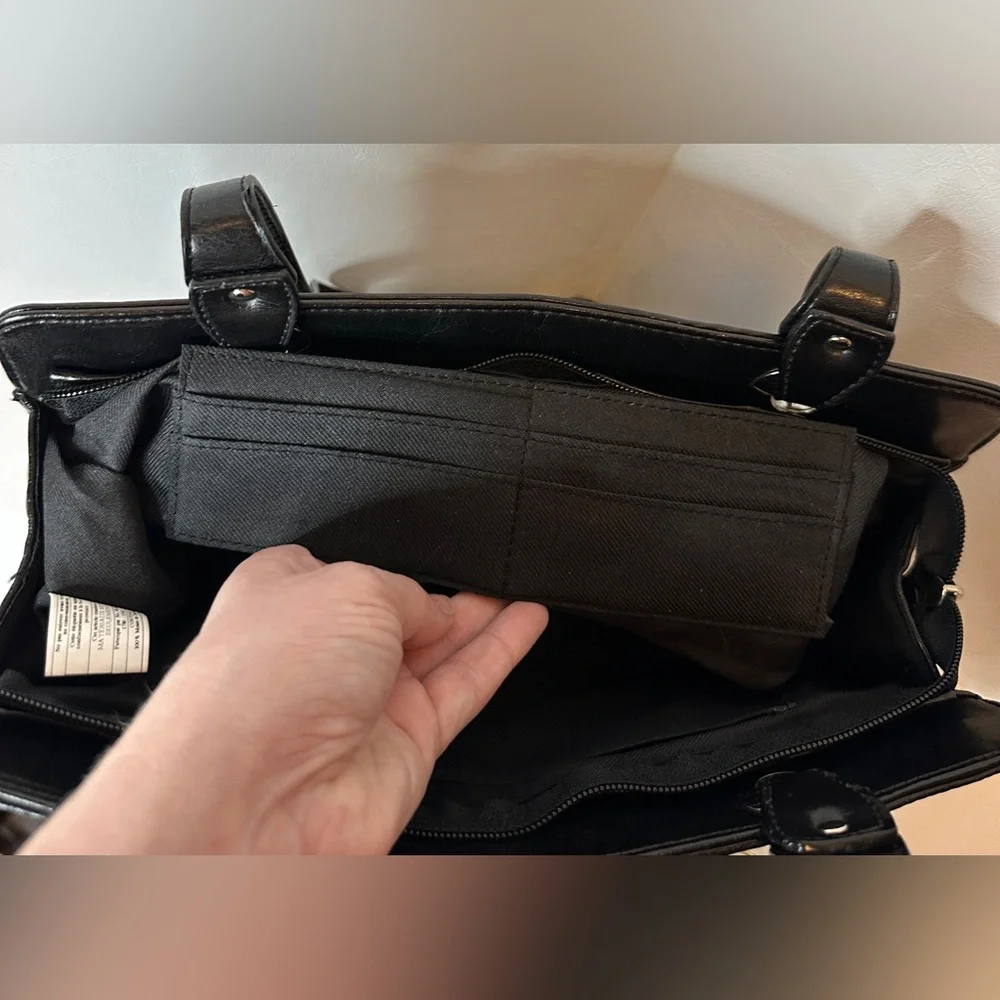 DOLCE VITA Black Faux Leather Shoulder Bag With Silver Hardware